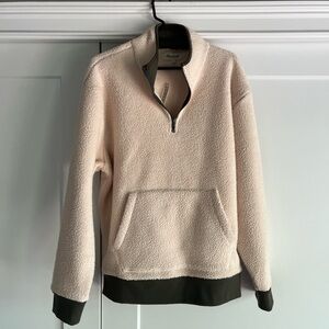 NWT Madewell quarter zip Sherpa sweatshirt